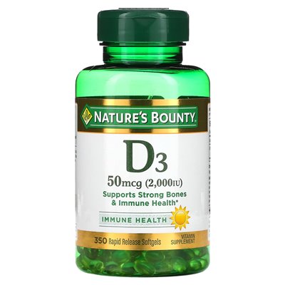 Nature's Bounty, D3, 50 McG (2000 IU), 350 Soft Release Softgels Nature's Bounty, D3, 50 McG (2000 IU), 350 Soft Release Softgels