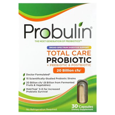 Probulin, Total Care Probiotics, 20 Billion CFU, 30 Capsules