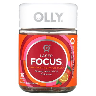 Olly, Laser Focus Gummies, Berry Tangy Tangerine, 36 gumzy