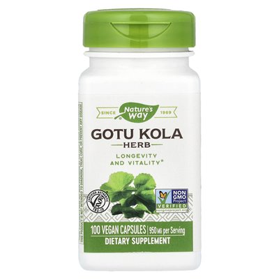 Nature's Way, Gotu Kola Herb, 950 mg, 100 wegańskich kapsułek (475 mg na kapsułkę)