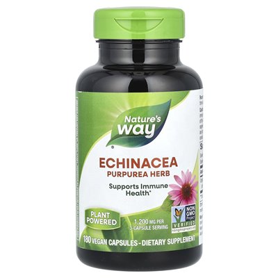 Nature's Way, Echinacea Purpurea Herb, 1200 mg, 180 vegan capsules (400 mg per capsule)