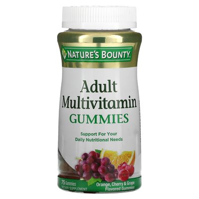 Nature's Bounty, Multivitamin-Fruchtgummis für Erwachsene, Orange, Kirsche und Traube, 75 Fruchtgummis