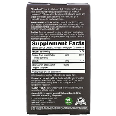 Nature's Way, Chlorofresh, Chlorofilll Drops, Mint, 2 Fl Oz (59 ml)