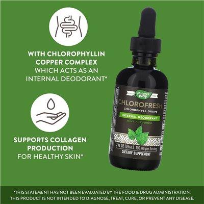Nature's Way, Chlorofresh, Chlorofilll Drops, Mint, 2 Fl Oz (59 ml)