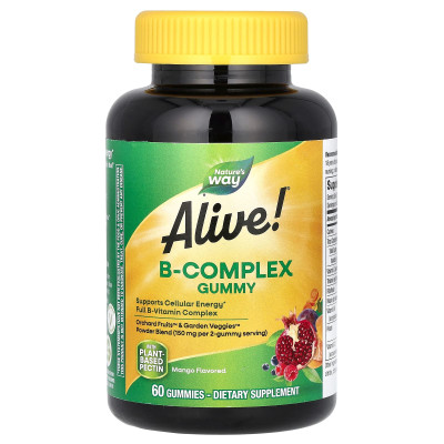 Nature, żywe!B-kompleks gummy, mango, 60 gummy