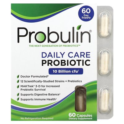 Probulin, Daily Probiotic Care, 10 Billion CFU, 60 Capsules