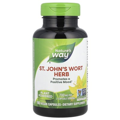 Nature's Way, St. John's Wort Herb, 700 mg, 180 wegańskich kapsułek (350 mg na kapsułkę)