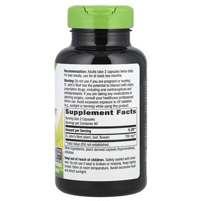 Nature's Way, St. John's Wort Herb, 700 mg, 180 wegańskich kapsułek (350 mg na kapsułkę)