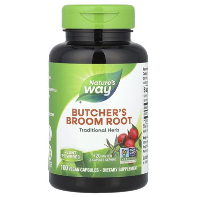 Nature's Way, Mäusedornwurzel, 720 mg, 100 vegane Kapseln (360 mg pro Kapsel)