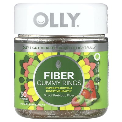 Olly, gummy rings, Berry Melon, 50 gummy