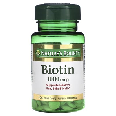 Nature's Bounty, Biotin, 1000 mcg, 100 überzogene Tabletten