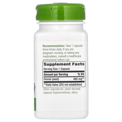 Nature's Way, Fennel Seeds, 480mg, 100 Vegan Capsules