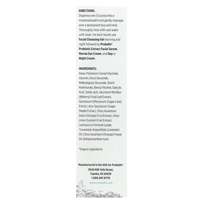 Probulina, żel oczyszczający twarz ekstraktu probiotyczny, lawenda i cytrusy, 3,38 fl oz (100 ml) Probulina, żel oczyszczający twarz ekstraktu probiotyczny, lawenda i cytrusy, 3,38 fl oz (100 ml)