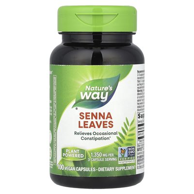 Nature's Way, Sennesblätter, 1350 mg, 100 vegane Kapseln (450 mg pro Kapsel)