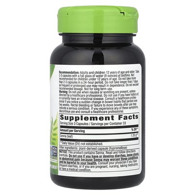 Nature's Way, Sennesblätter, 1350 mg, 100 vegane Kapseln (450 mg pro Kapsel)