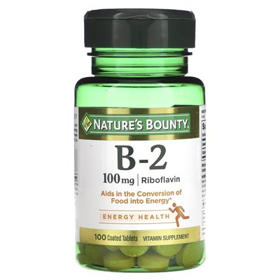 Natury, witamina B-2, 100 mg, 100 tabletek powlekanych