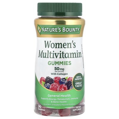 Nature's Bounty, Multivitamin-Gummibärchen für Frauen, Beerenmischung und Himbeere, 90 Gummibärchen