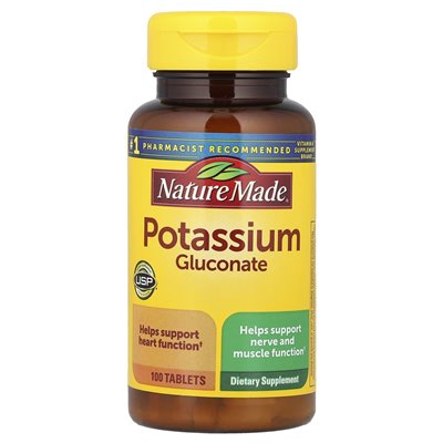 Natura, Potassium Gluconate, 100 Tablets