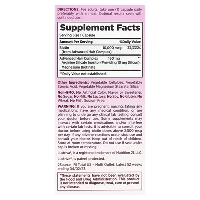 Nature's Bounty, Optimal Solutions®, Wzrost włosów, 30 kapsułek