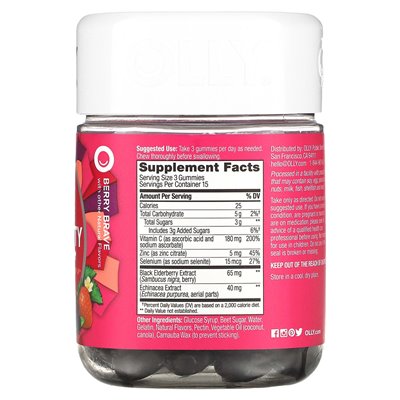 Olly, Aktive Immunität + Erom Bronberry, Berry Brave, 45 Gummibärchen