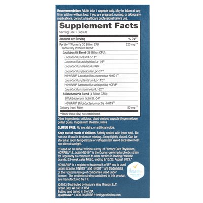 Nature's Way, Fortify® Women's Daily Probiotic, 30 Billion CFU, 30 Delayed Release Capsules