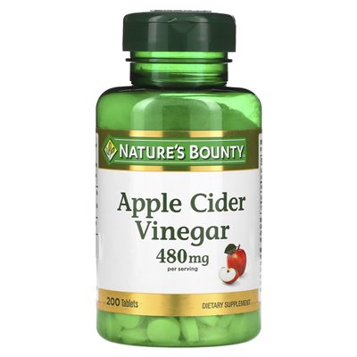 Nature's Bounty, Apple Cider Ocet, 480 mg, 200 tabletek (240 mg na tablet)