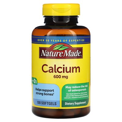 Nature Made, Calcium with Vitamin D3, 600mg, 100 Soft
