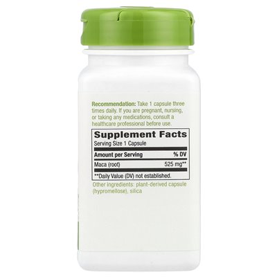 Nature's Way, Maca Root, 525 mg, 100 wegańskich kapsułek