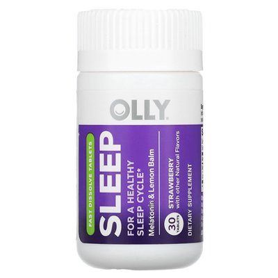 Olly, sleep, strawberries, 30 tablets