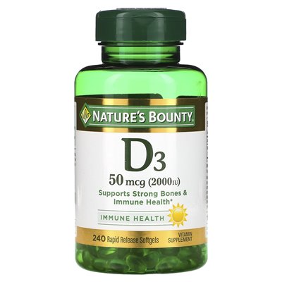 Nature's Bounty, D3, 50 McG (2000 IE), 240 Weichkapseln