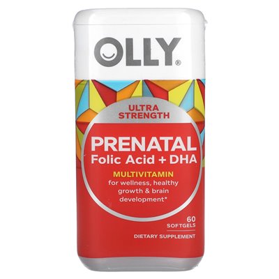 OLLY, Przedłużony, Kwas Folio + DHA, 60 Softgeli