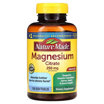 Natura wykonana, cytrynian magnezu, 250 mg, 120 softgels (125 mg na softgel)