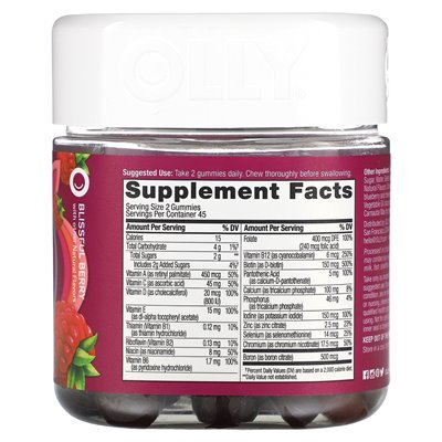 Olly, Women's Multi, Blissful Berry, 90 gumzy Olly, Women's Multi, Blissful Berry, 90 gumzy