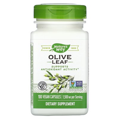 Nature's Way, Olive Leaf, 1500 mg, 100 wegańskich kapsułek (500 mg na kapsułkę)