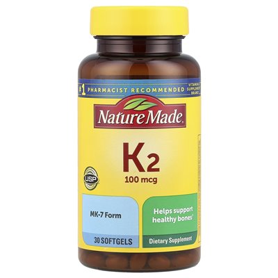 Natura wykonana, witamina K2, 100 mcg, 30 softgels