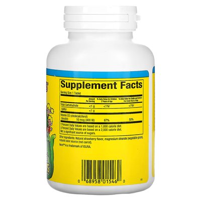 Czynniki naturalne, duże przyjaciele, witamina do żucia D3, Berry Bunch, 10 mcg, 250 tabletek do żucia