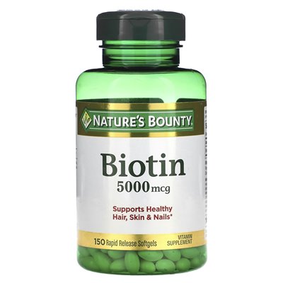Nature's Bounty, Biotyna, 5000 MCG, 150 Softgels Rapid Release
