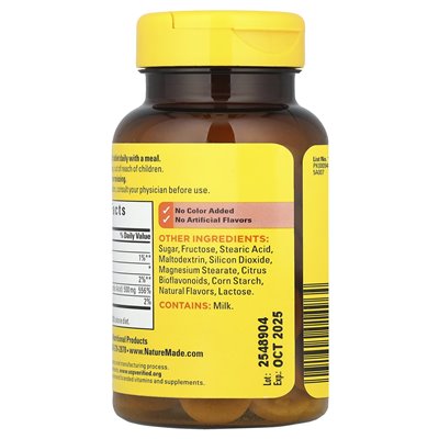 Natura wykonana, witamina C do żucia, pomarańczowa, 500 mg, 60 tabletek