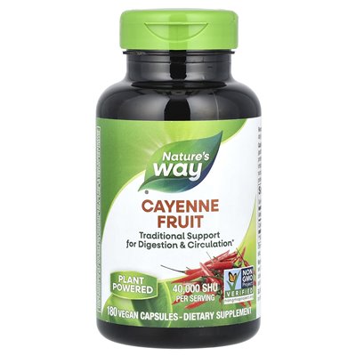 Nature's Way, Cayenne Fruit, 40,000 Shu, 180 Vegan Capsules