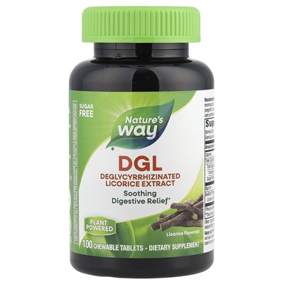 Nature's Way, DGL, deglicyrrhizined lukrecki ekstrakt, 100 tabletek do żucia Nature's Way, DGL, deglicyrrhizined lukrecki ekstrakt, 100 tabletek do żucia