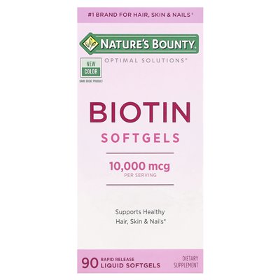 Nature's Bounty, Optimal Solutions®, Biotyn Softgels, 10 000 mcg, 90 płynnych softgels z szybkim uwalnianiem