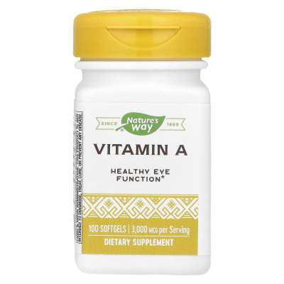Nature's Way, Vitamin A, 3000 mcg, 100 softgels
