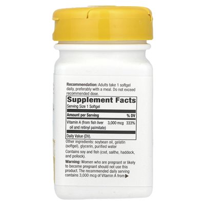Nature's Way, witamina A, 3000 mcg, 100 softgels Nature's Way, witamina A, 3000 mcg, 100 softgels