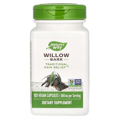 Nature's Way, Weidenrinde, 680 mg, 100 vegane Kapseln (340 mg pro Kapsel)