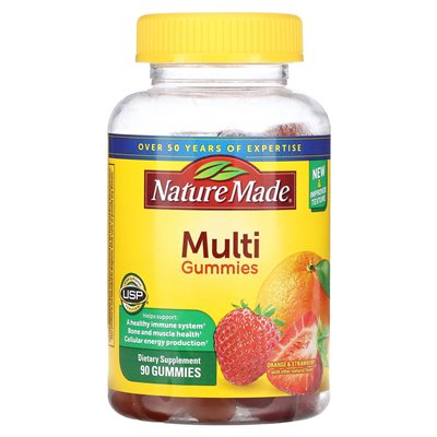 Nature Made, Multi Gummy, Orange &amp Strawberry, 90 Żelości