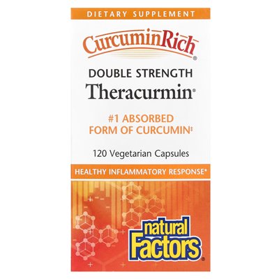 Czynniki naturalne, Curcuminrich®, podwójna siła Theracurmin®, 120 kapsułek wegetariańskich
