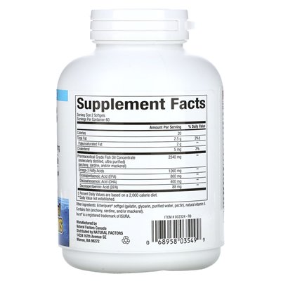 Czynniki naturalne, RX omega-3, 1 260 mg, 120 miękkich (630 mg na miękką)
