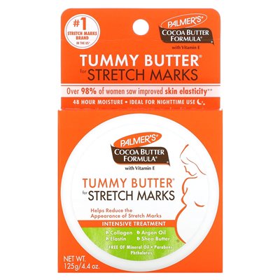 Palmers, Formula Masła kakaowego z Witaminą E, Masło Belly do Rozstępów, 4,4 uncji (125 g) Palmers, Formula Masła kakaowego z Witaminą E, Masło Belly do Rozstępów, 4,4 uncji (125 g)
