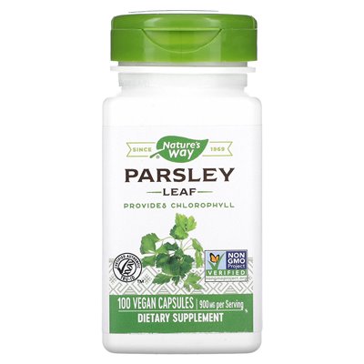 Nature's Way, Parsley Leaf, 900 mg, 100 wegańskich kapsułek (450 mg na kapsułkę) Nature's Way, Parsley Leaf, 900 mg, 100 wegańskich kapsułek (450 mg na kapsułkę)
