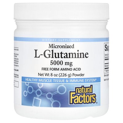 Czynniki naturalne, mikronizowany proszek L-glutaminy, 8 uncji (226 g) Czynniki naturalne, mikronizowany proszek L-glutaminy, 8 uncji (226 g)